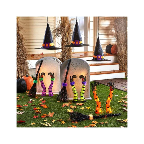 Decorative Lighted Witch Legs or Broom Stakes Perfect - Etsy | Etsy (US)