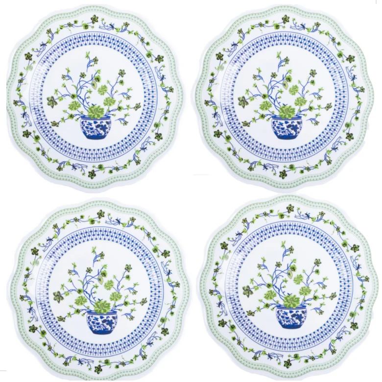 Blooming Flower Melamine Dinner Plates (Set of 4) | Sea Marie Designs
