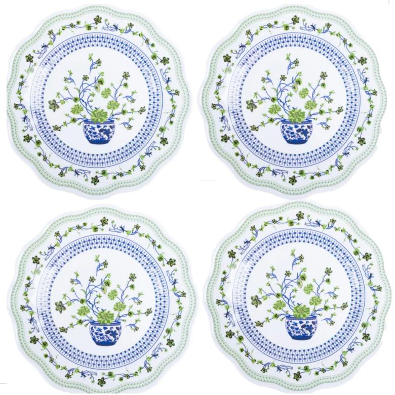 Blooming Flower Melamine Dinner Plates (Set of 4) SHIPS BY 6/4 | Sea Marie Designs