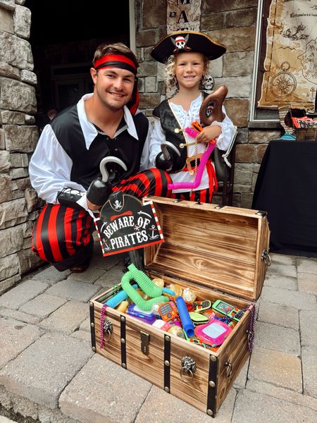 adult & child pirate costumes / kids pirate party inspo / pirate party decorations / 4 year old boy birthday party / wooden treasure chest & toy treasures 

#LTKFindsUnder50 #LTKParties #LTKKids