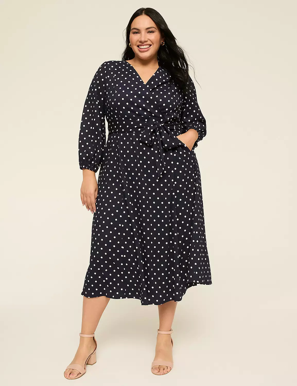 Lena Knit Wrap Midi Dress | Lane Bryant (US)