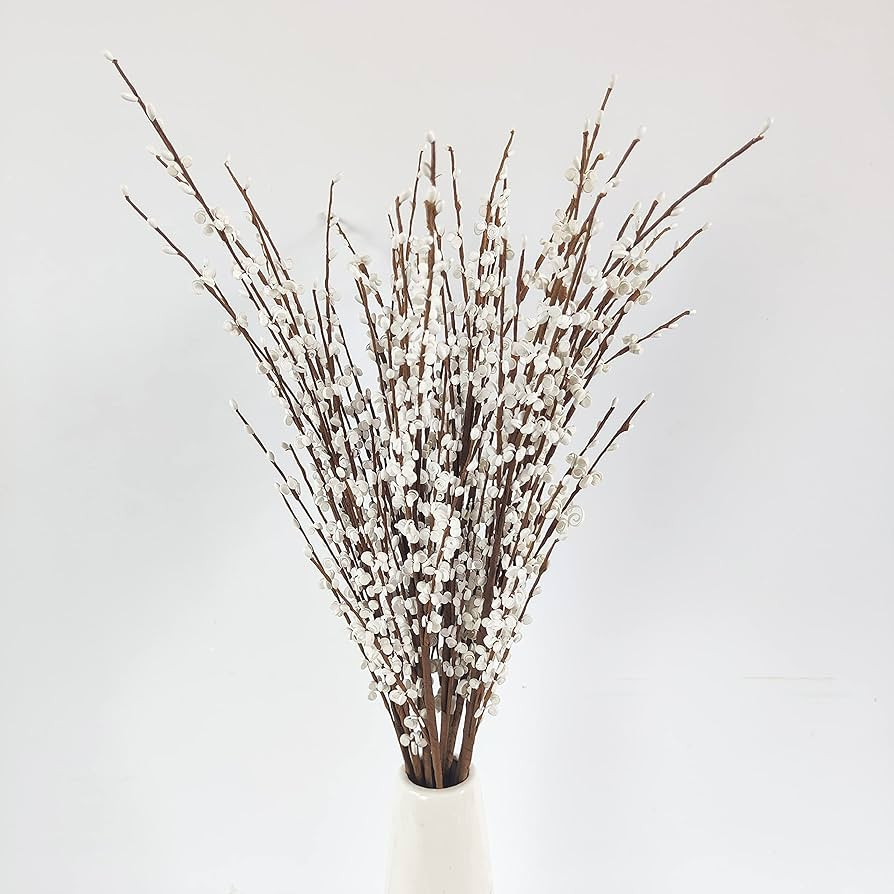 10 Pieces 29.5" Long of Artificial Flowers Faux Jasmine Fake Flower Pussy Willow Branches Stems f... | Amazon (US)