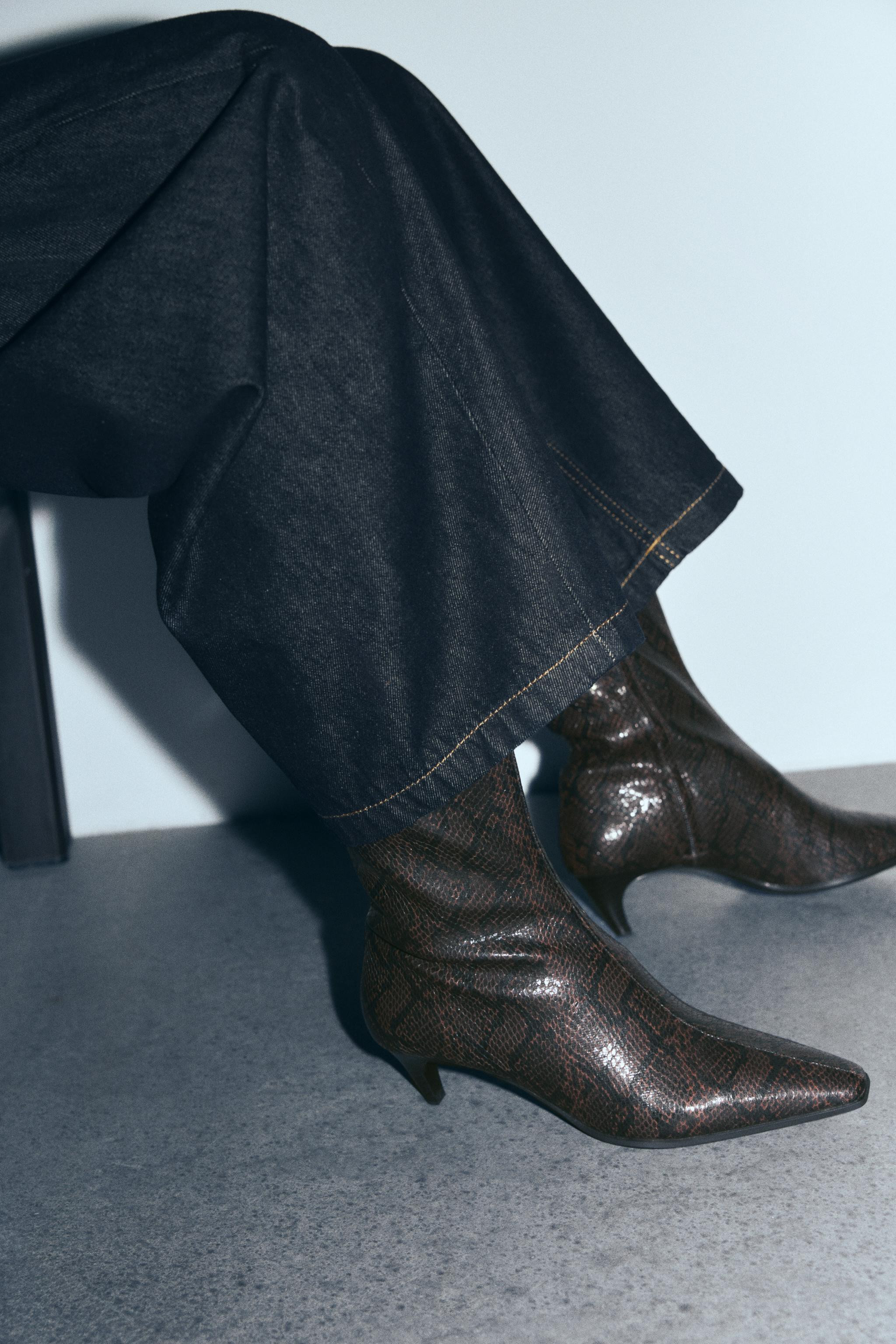 PRINTED HEEL ANKLE BOOTS | Zara US