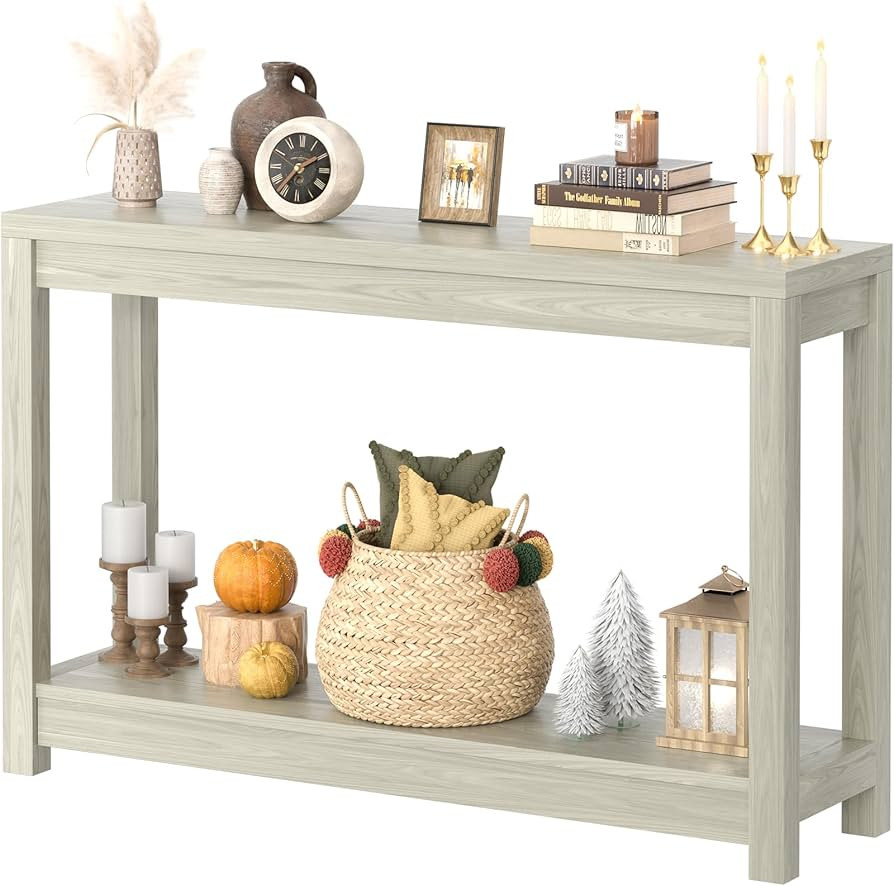 Besiost 47" Farmhouse Wood Entryway Table Narrow Console Table with Storage Behind Couch Sofa Tab... | Amazon (US)