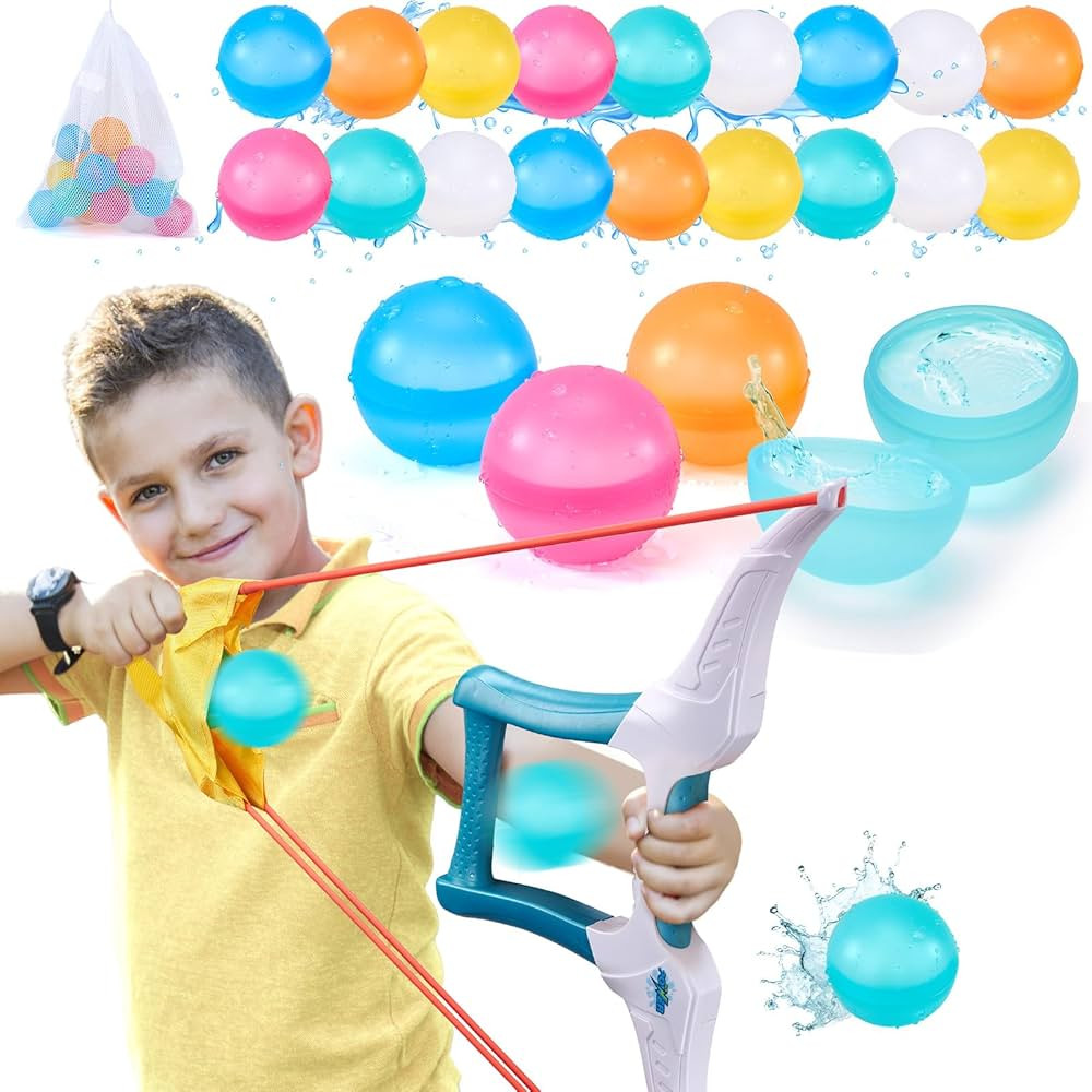 Reusable Water Balloons with Launcher-20 PCS Refillable Water Ball Quick Fill for Summer Beach To... | Amazon (US)