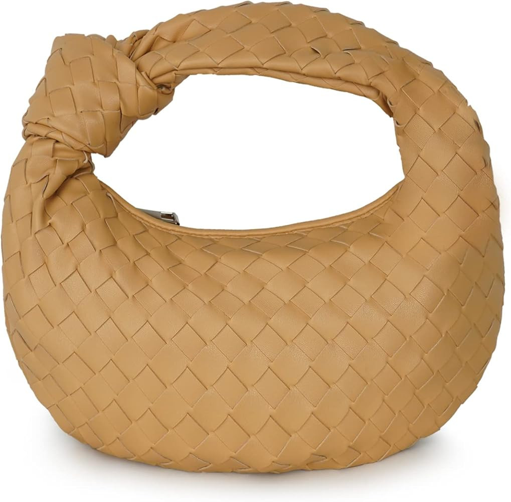 LMKIDS Woven Handbag for Women Fashion Designer Ladies Hobo Bag Purse Faux Leather Shoulder Bag R... | Amazon (US)