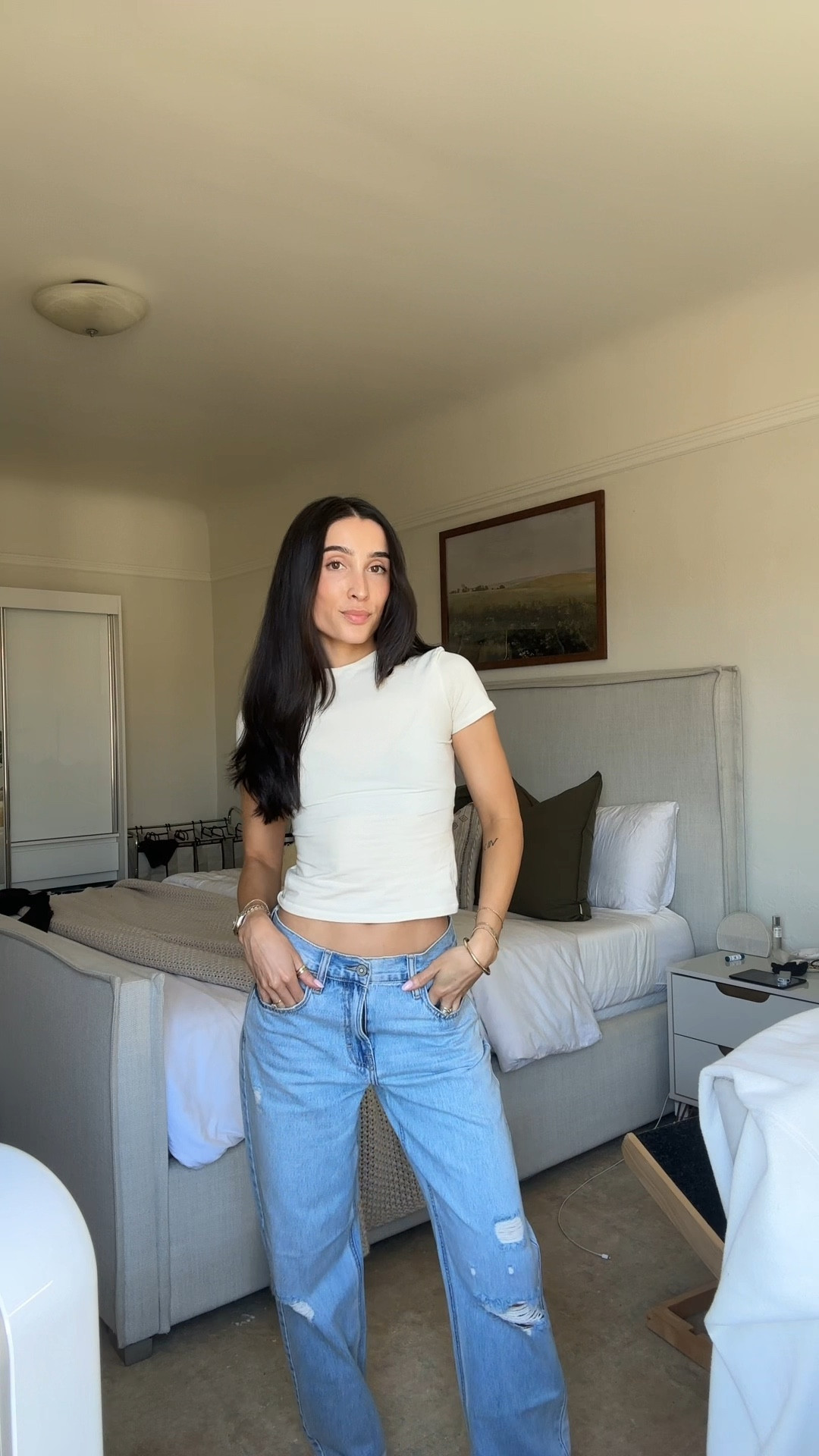 Wearing 24 in the jeans and they are the perfect amount of baggy!!! Obsessed. I take an XS in the tee.

#LTKfindsunder100 #LTKsalealert #LTKstyletip