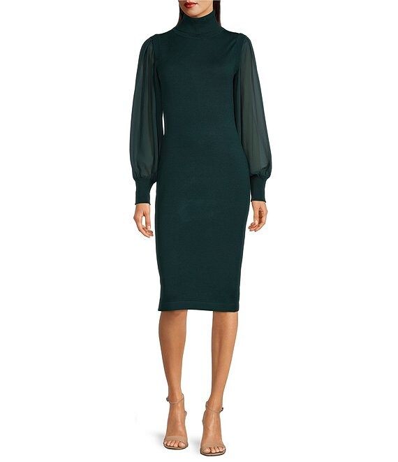 Long Sleeve Turtleneck Sheath Sweater Dress | Dillard's