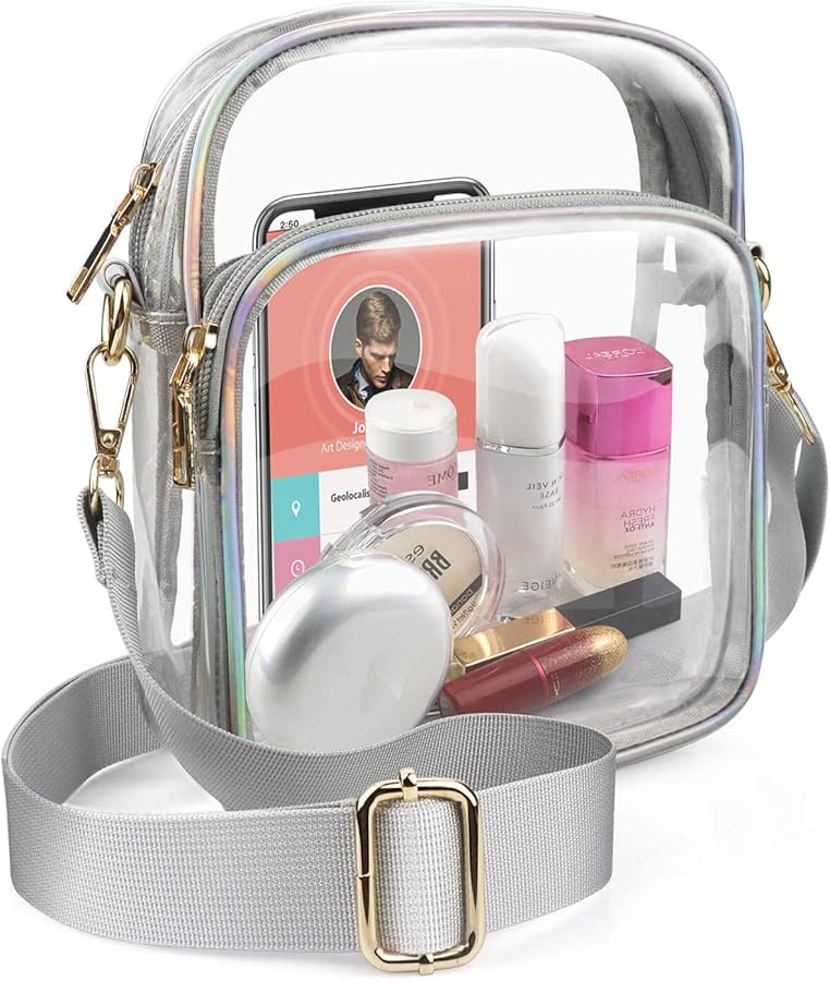 COROMAY Clear Bag for Stadium Events, Trendy Clear Purse, TPU Clear Bag Stadium Approved for Spor... | Amazon (US)