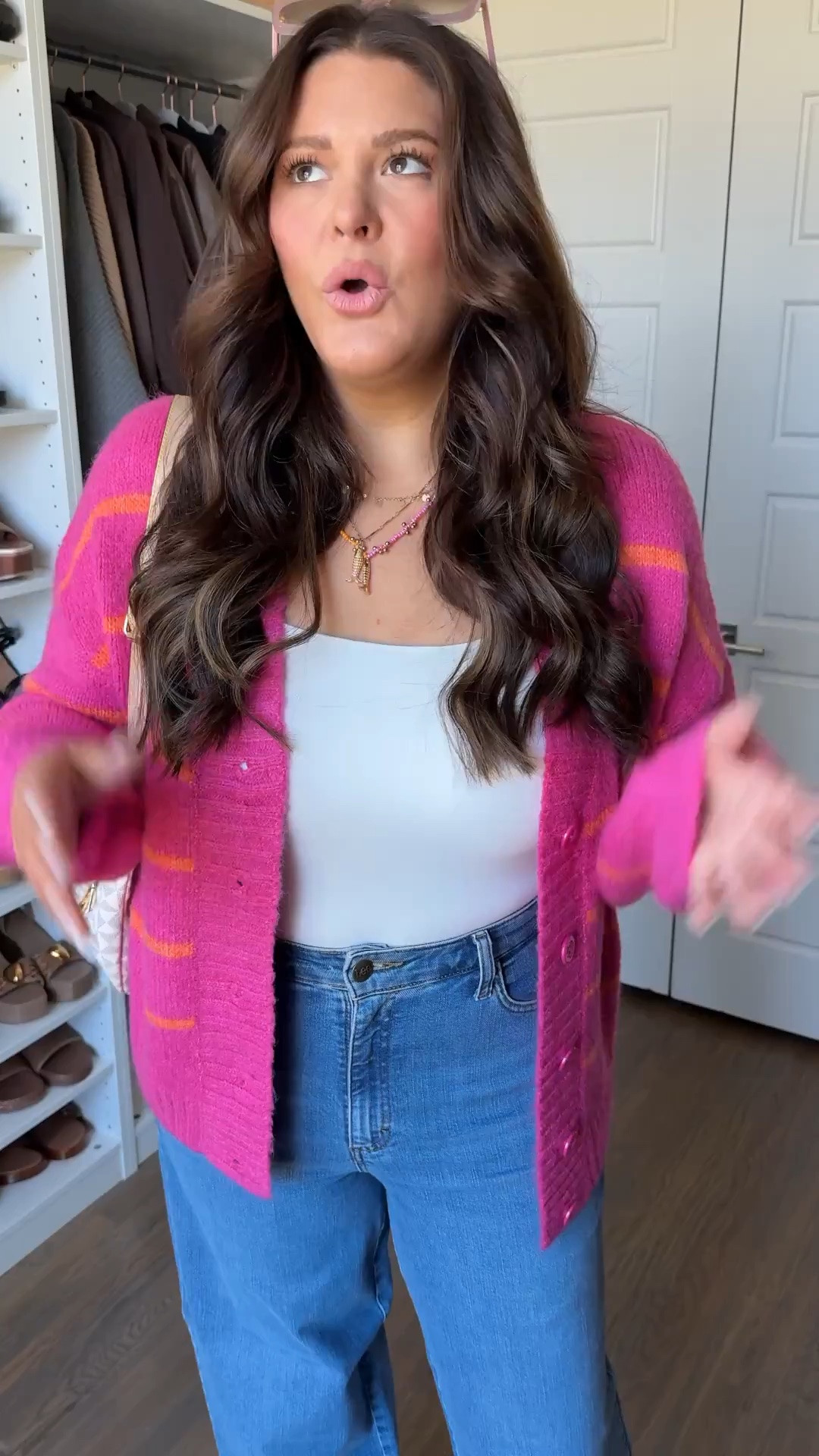 Cardigan & Tank: Large
Jeans: 12 Long

Consider this your sign to add a little COLOR to your fall wardrobe.

This pink cardigan is the easiest way to make a simple jeans + tank outfit feel instantly more fun and put together. I love an easy fall outfit that requires basically zero effort but still looks like you actually tried. 🙌🏼

And the pop of pink?! So good for those early fall days when I’m not quite ready to give up color for head-to-toe neutrals. 💕

#FallOutfitIdeas #MidsizeFashion #CardiganOutfit #CasualFallStyle #MidsizeStyle

#LTKgrwm #LTKmomlife #LTKootd