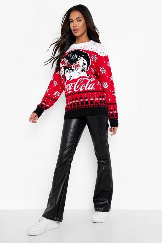 Coca-Cola License Christmas Sweater | Boohoo.com (US & CA)