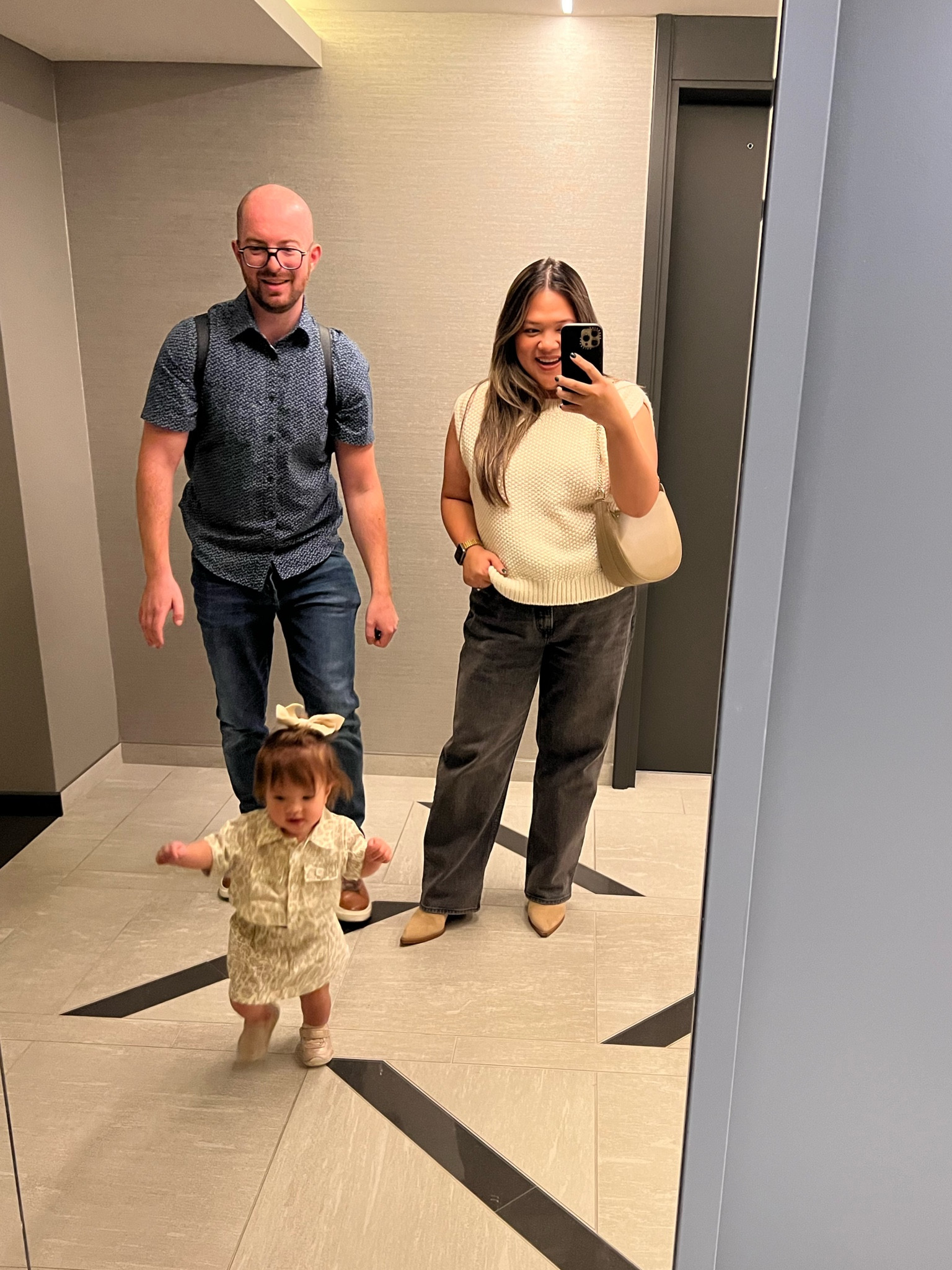 Saturday night outfit. Baby girl’s outfit can’t be linked (got it at a local shop in the Philippines!) but linking similar! #mango #abercrombie #fallcasual #falloutfit #sweatervest #transition #knitvest #straightjeans

#LTKMidsize #LTKSeasonal