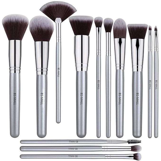 BS-MALL 13 PCS Makeup Brush Set Premium Synthetic Silver Foundation Blending Blush Face Powder Br... | Amazon (US)