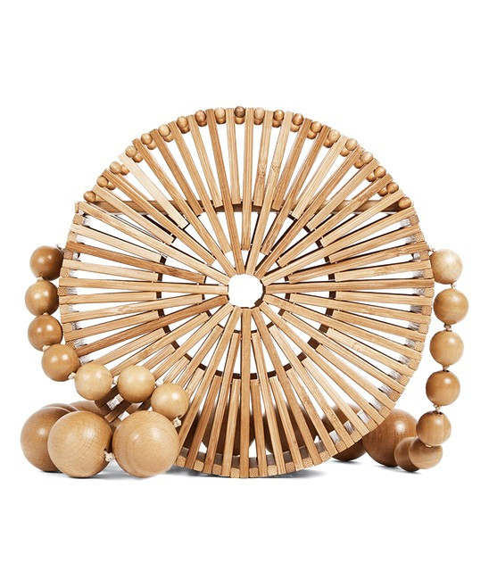 Ella & Elly Women's Handbags Brown - Brown Handmade Round Wicker Woven Handbag | Zulily