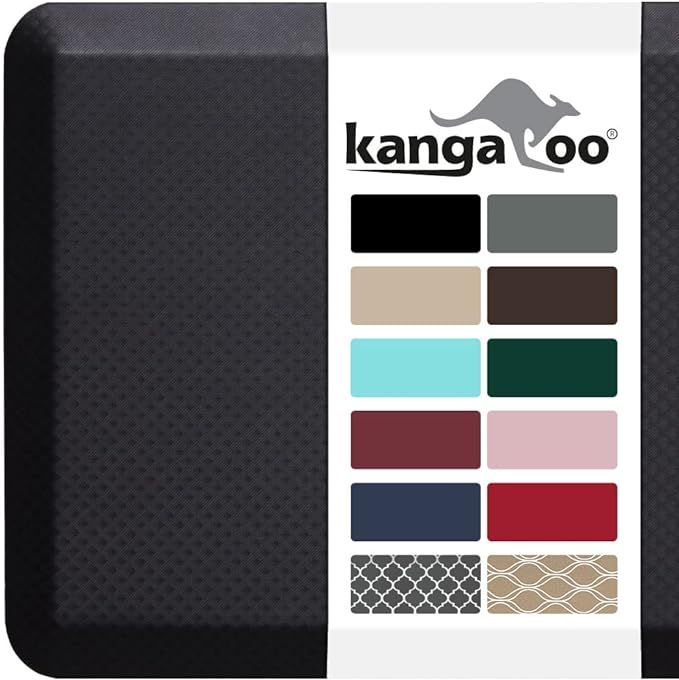 KANGAROO Thick Ergonomic Anti Fatigue Cushioned Kitchen Floor Mats, Standing Office Desk Mat, Wat... | Amazon (US)