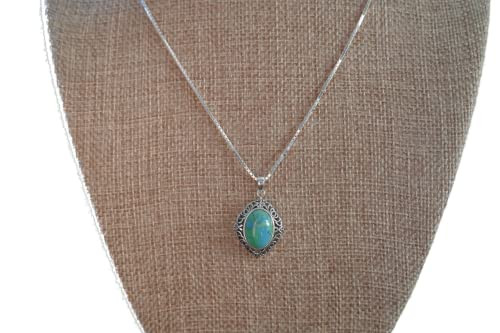 Women's Silver Turquoise Layered Necklace - Western Jewelry for Women with 925 Sterling Silver Box Chain December Birthstone | Amazon (US)