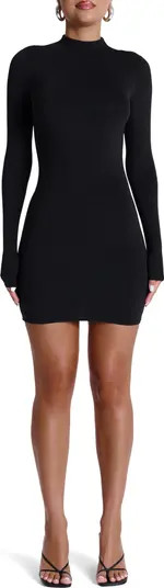 Long Sleeve Mock Neck Minidress | Nordstrom