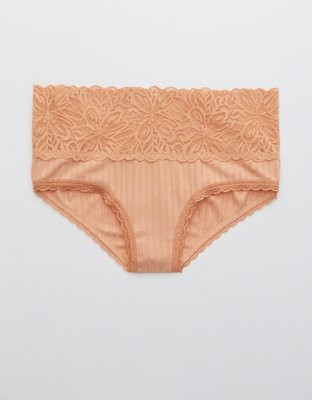Aerie Ribbed Firework Lace Cheeky Underwear | American Eagle Outfitters (US & CA)