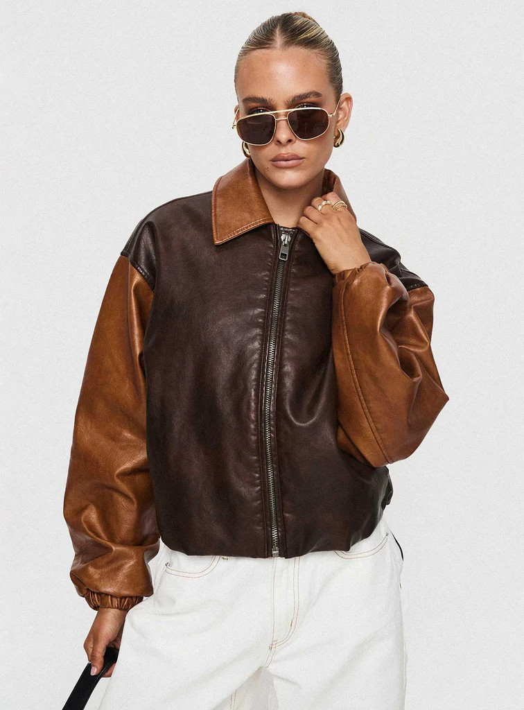 Nirvana Bomber Jacket Chocolate | Princess Polly US