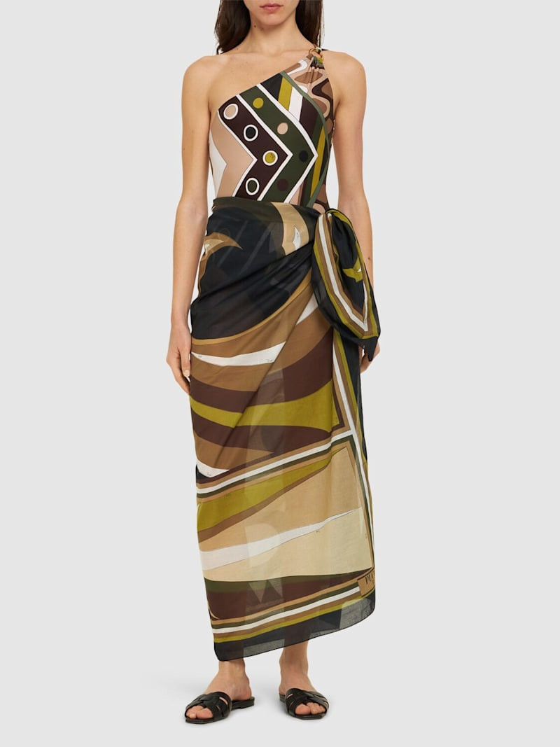 Printed cotton long sarong | Luisaviaroma