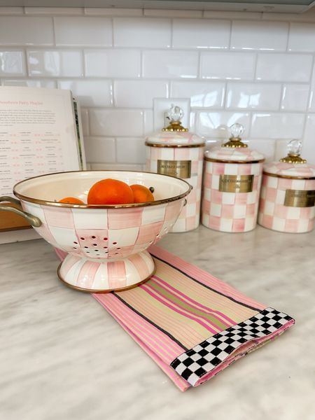 MacKenzie-Childs rosy check collection storage containers, organized kitchen, sugar canister, spring organization 

#LTKhome