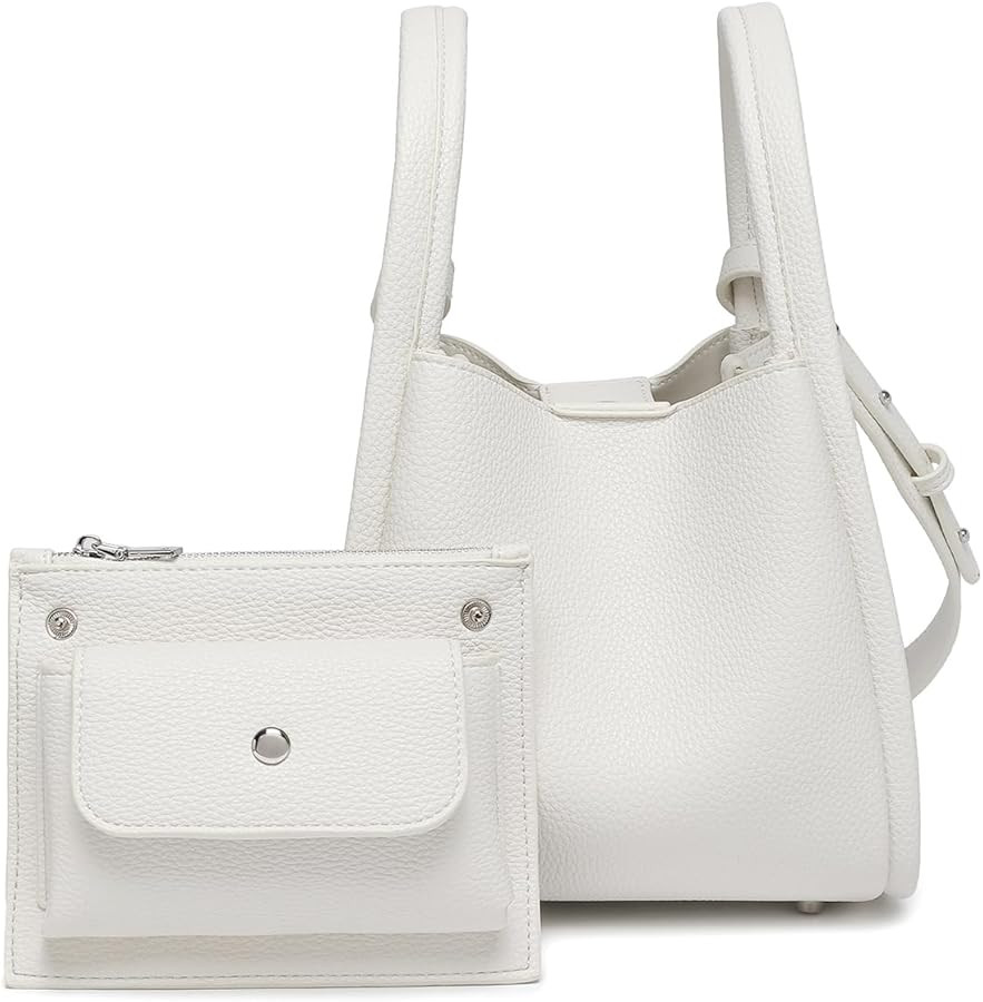 PU Leather Tote Bag Slouchy Handbag with Zipper Stylish for Women's | Amazon (US)