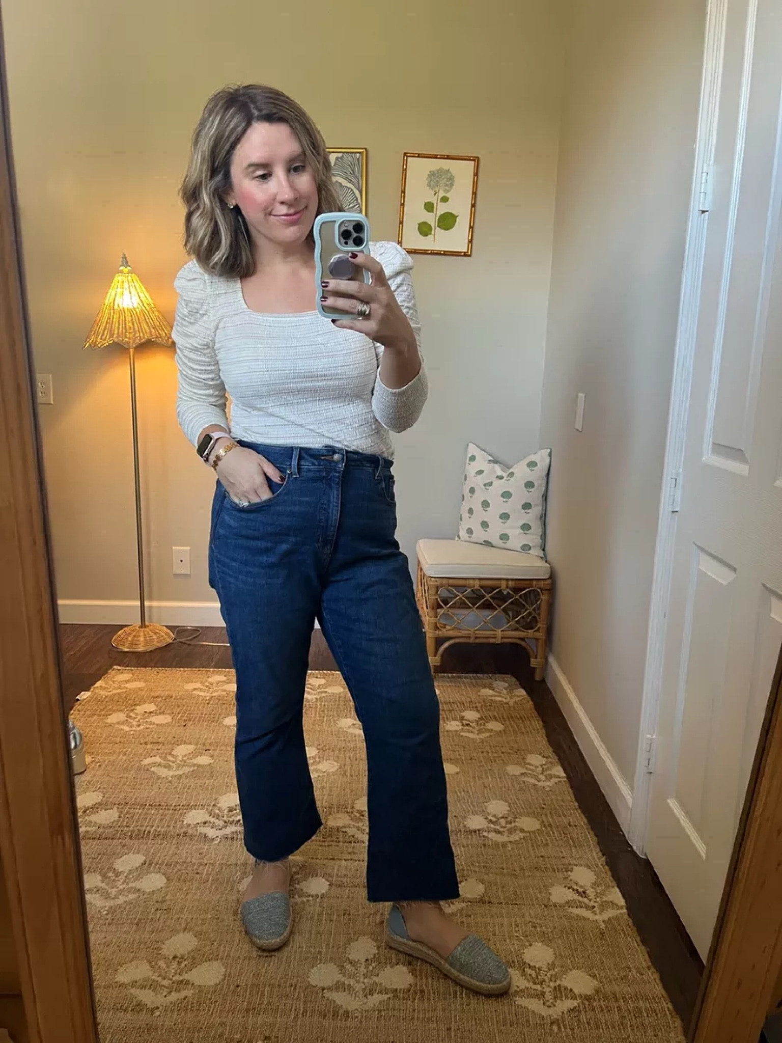 Square neck top, comes in black too, love these cropped jeans. Running tts

#LTKmidsize #LTKsalealert #LTKfindsunder100