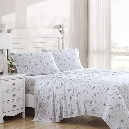 Laura Ashley Home - Flannel Collection - Sheet Set - 100% Cotton, Ultra-Soft Brushed Flannel, Pre... | Amazon (US)