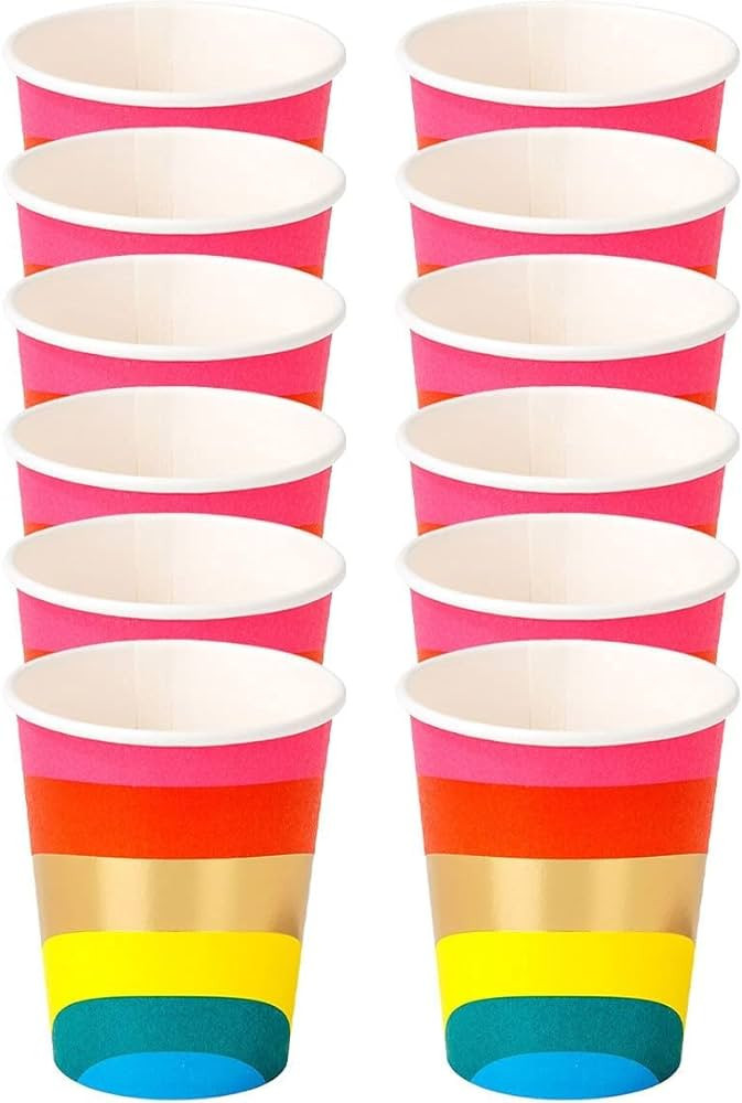 Talking Tables Recyclable Rainbow Paper Party Cups For Pride Party Decorations Birthday Party Sup... | Amazon (US)
