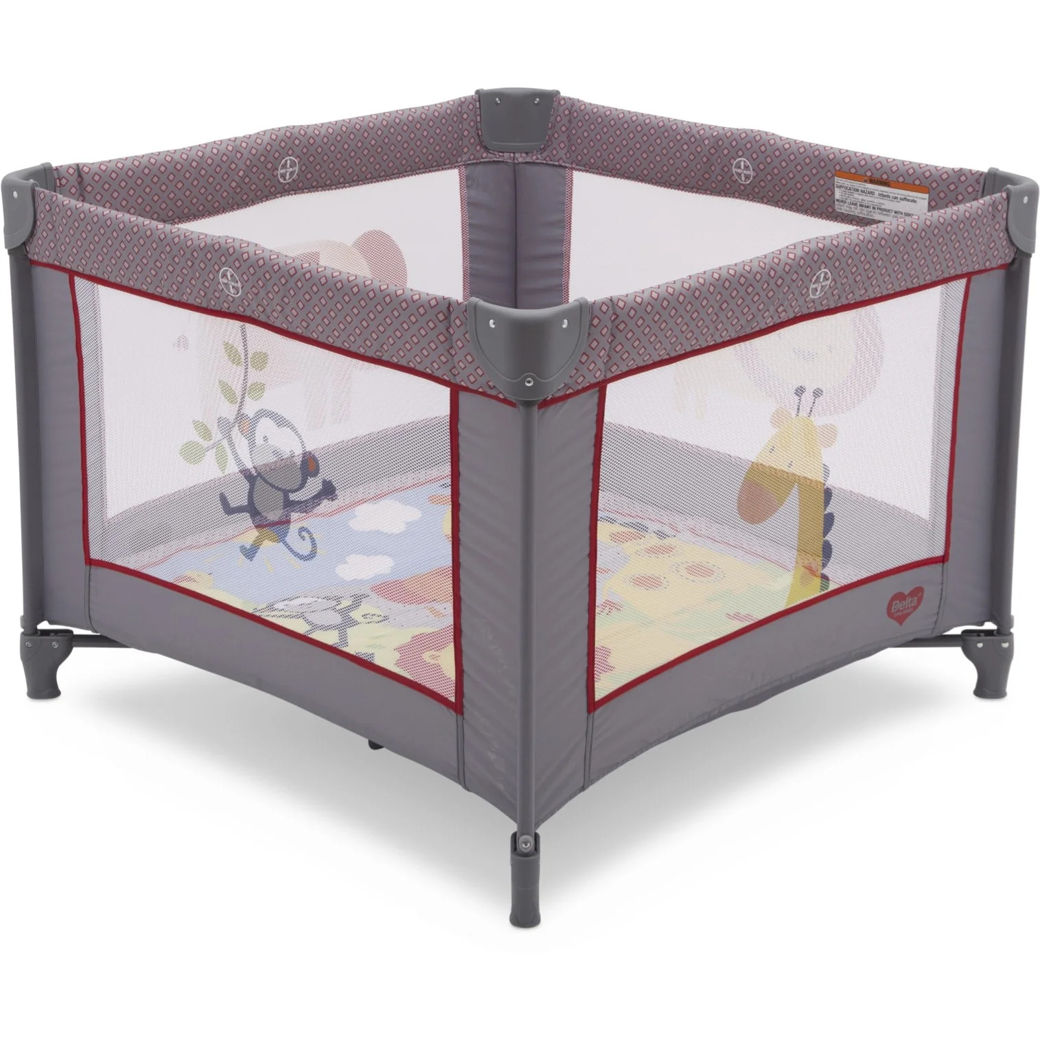 Delta Children 36" x 36" Portable Playard, Fun in the Jungle- Unisex | Walmart (US)