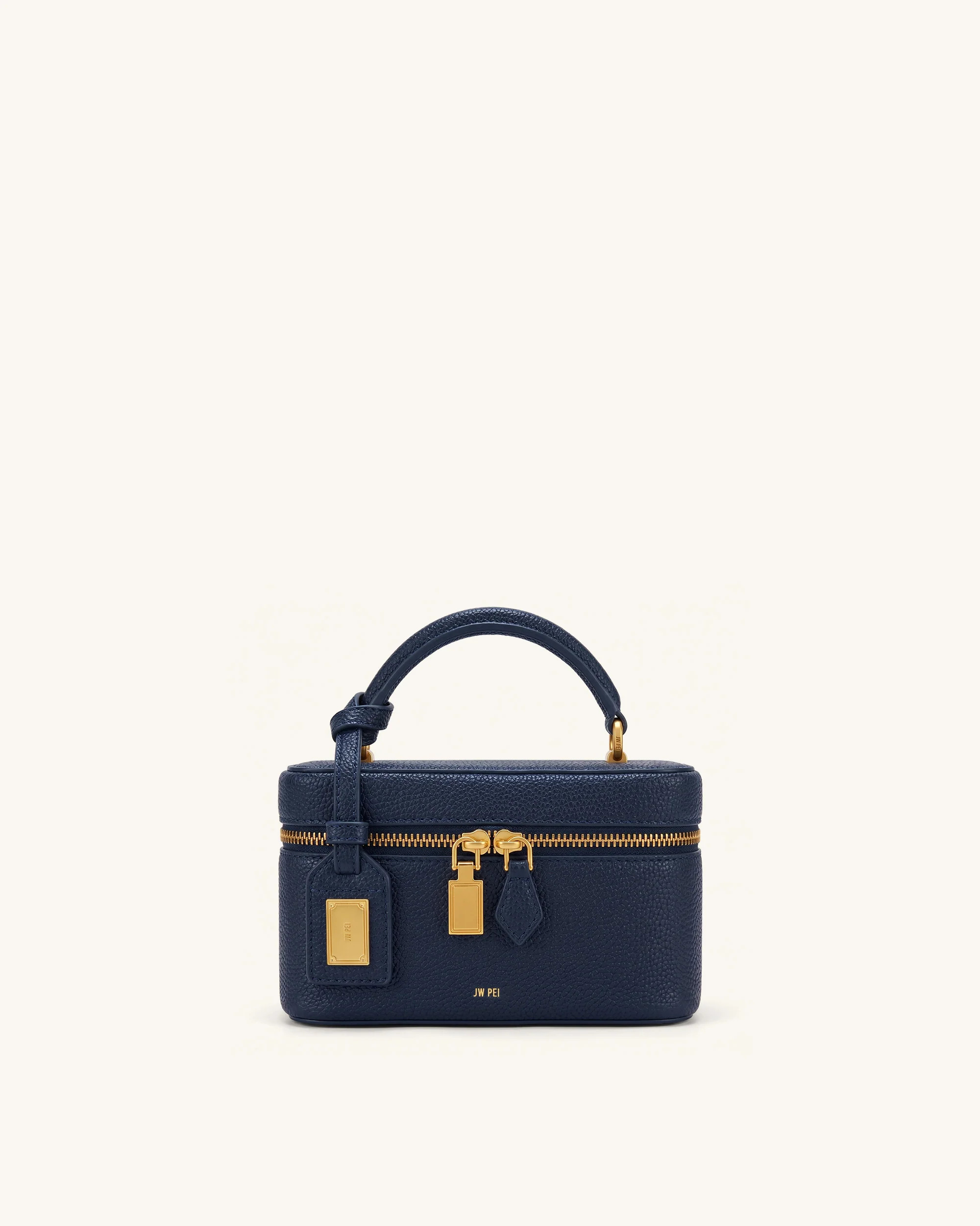 Cleo Box Shape Top Handle Bag - Navy Blue | JW PEI US