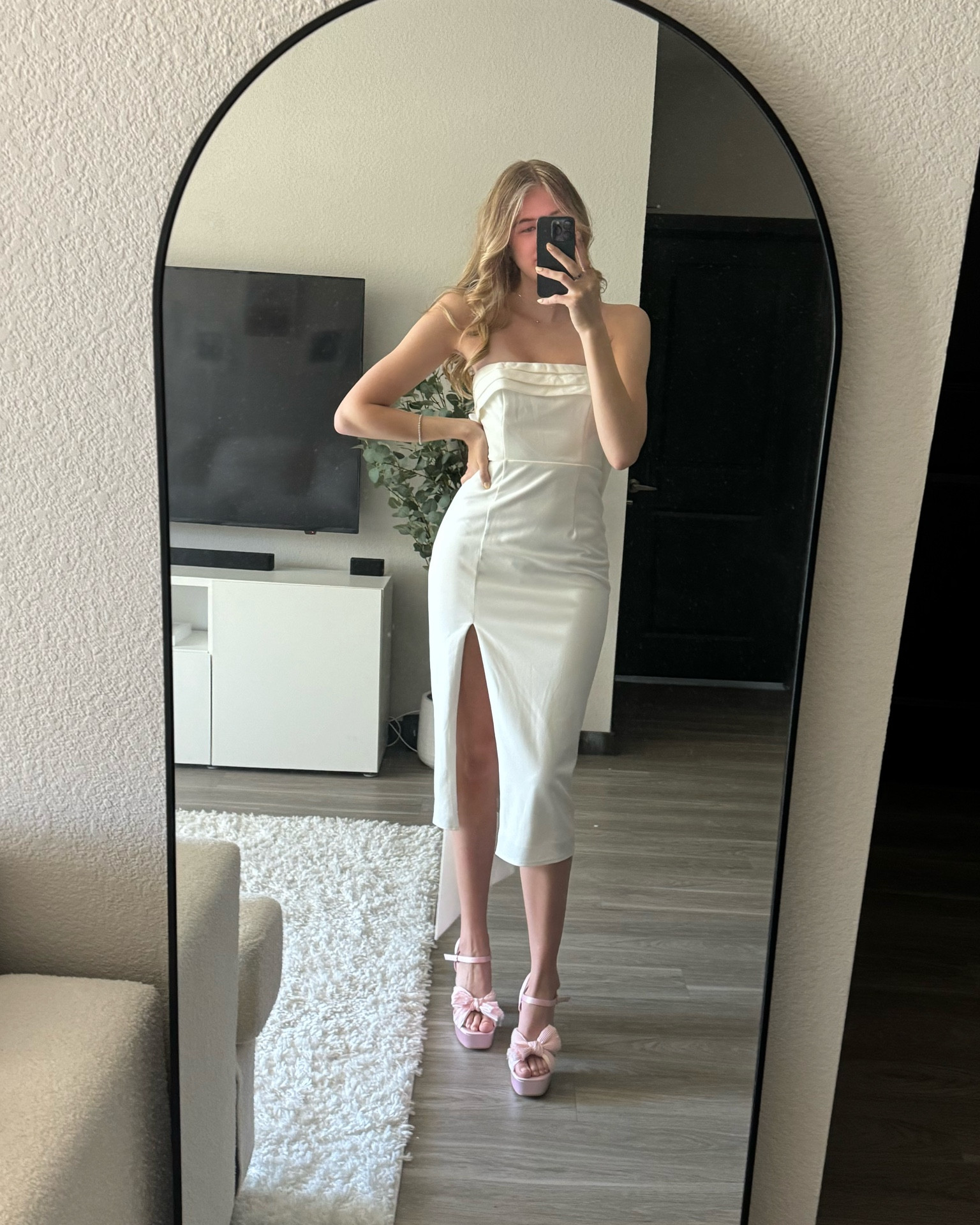 She’s tying the knot bridal shower dress and pink bow heels! 🎀💫

#LTKShoeCrush #LTKWedding
