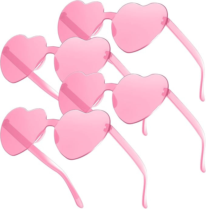 RTBOFY Heart Sunglasses, Heart Shaped Sunglasses with Transparent Candy Color for Party Favor … | Amazon (US)