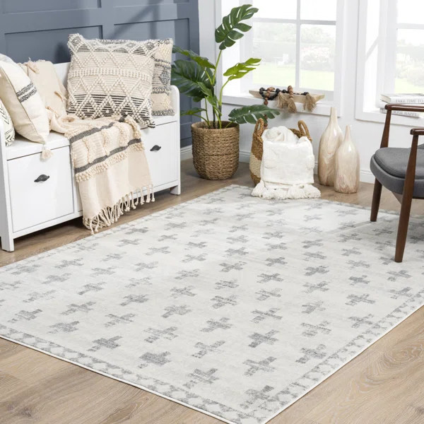 Dounia Performance Gray Rug | Wayfair North America