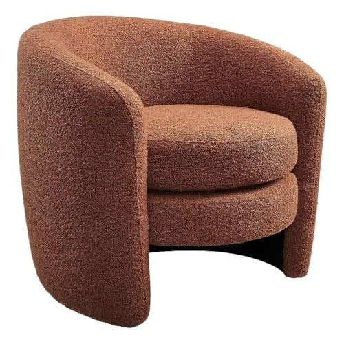 Modway Affinity Boucle Fabric Accent Chair in Rust - Versatile Living Room Chair with Curved Back - Upholstered Bedroom Barrel Chair - Reading Armchair | Amazon (US)