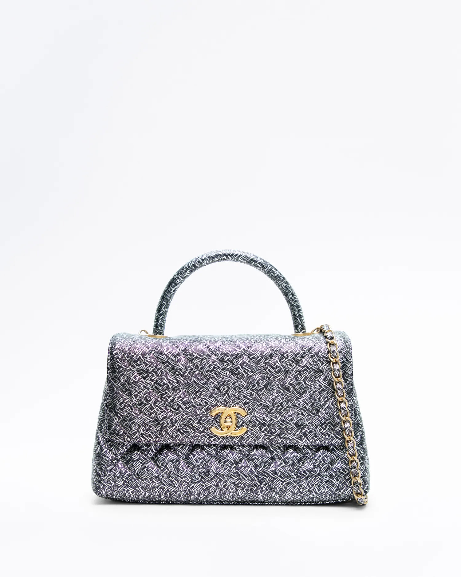 Metallic Small Coco Handle Bag | Vivrelle