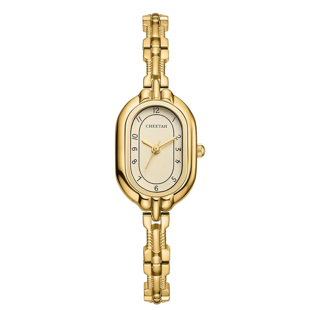 CHEETAH Women's Gold Bangle Watch Small Vintage Bracelet, Easy Read Numeral Dial Waterproof | Amazon (US)