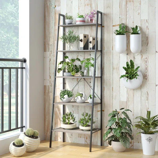 67.3'' H x 22'' W Iron Ladder Bookcase | Wayfair North America