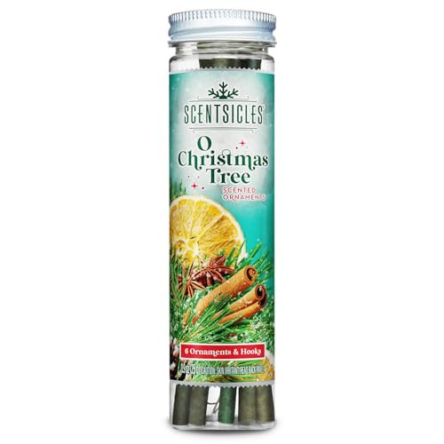 Scentsicles O Christmas Tree Scented Chrismas Ornaments with Hooks - 1 Bottle (6 Sticks Total) | Amazon (US)