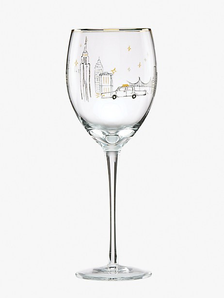 good times in a new york minute wine glass | Kate Spade (US)