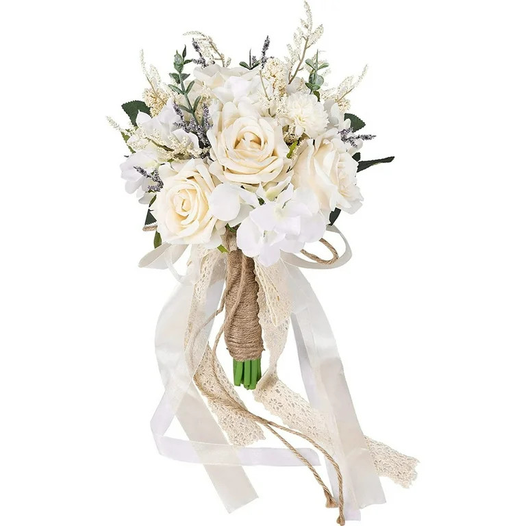 Fairy Wedding Bouquets for Bride Bridesmaid, Champagne Artificial Roses Flowers Wedding Decoratio... | Walmart (US)