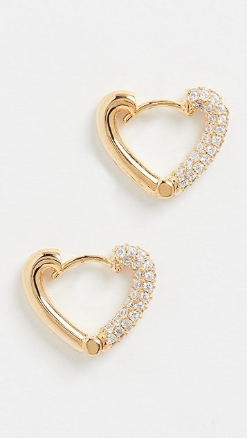 Amora Heart Hoops | Shopbop
