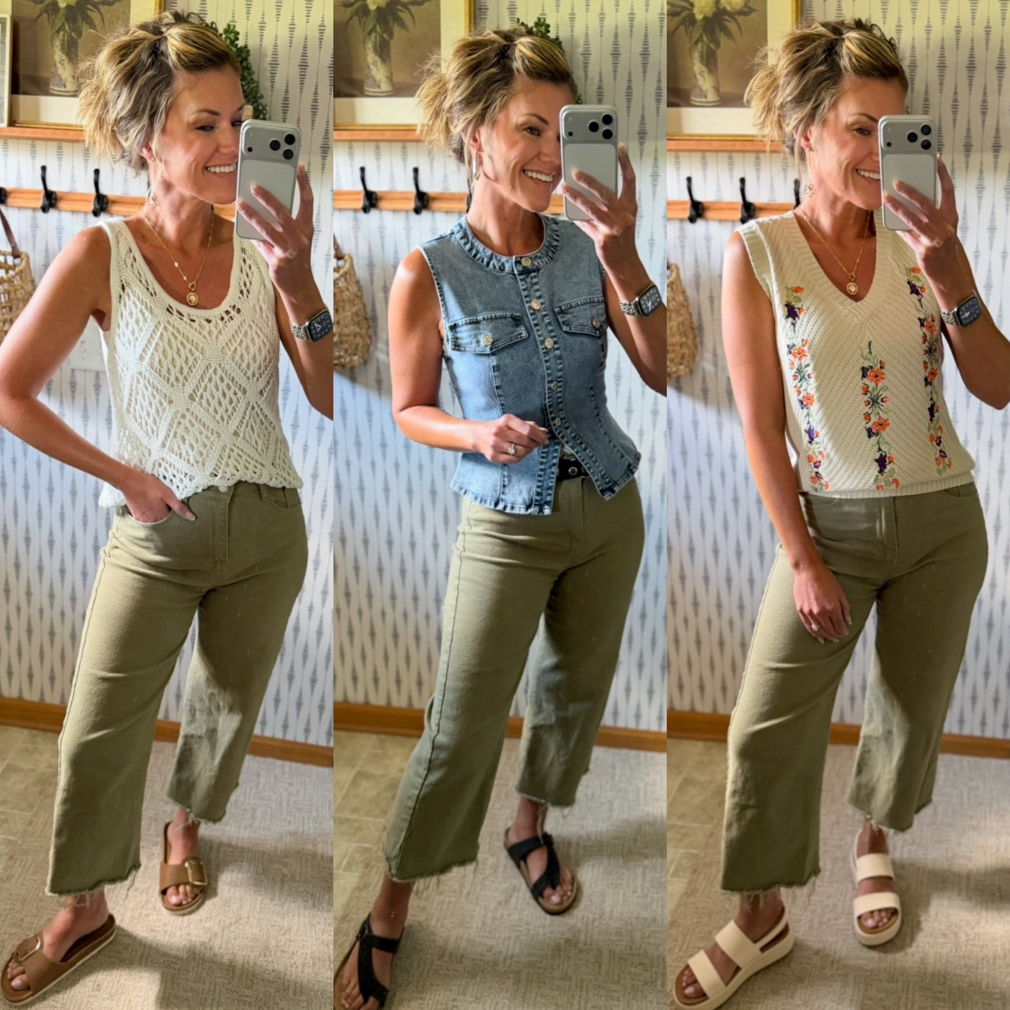 New Amazon fashion finds for Spring and Summer 
Crochet tank/ small 
Denim vest/ medium
Floral vest/ small 
Jeans/ 6

#LTKOver40 #LTKSeasonal #LTKmomlife