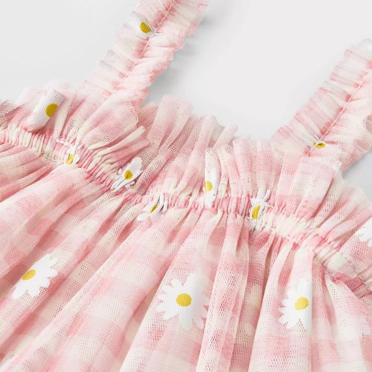 Baby Girls' Gingham Floral Dress - Cat & Jack; Pink | Target