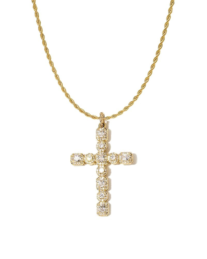 Cross Necklace for Women,Cross Crucifix Pendent Necklace Stainless Steel Cross Necklace Dainty Ch... | Amazon (US)