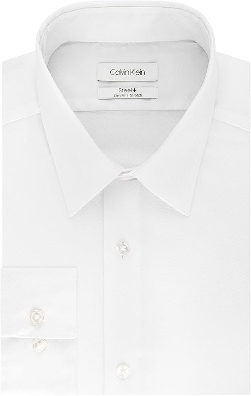 Calvin Klein Men's Dress Shirt Slim Fit Non Iron Stretch Solid | Amazon (US)