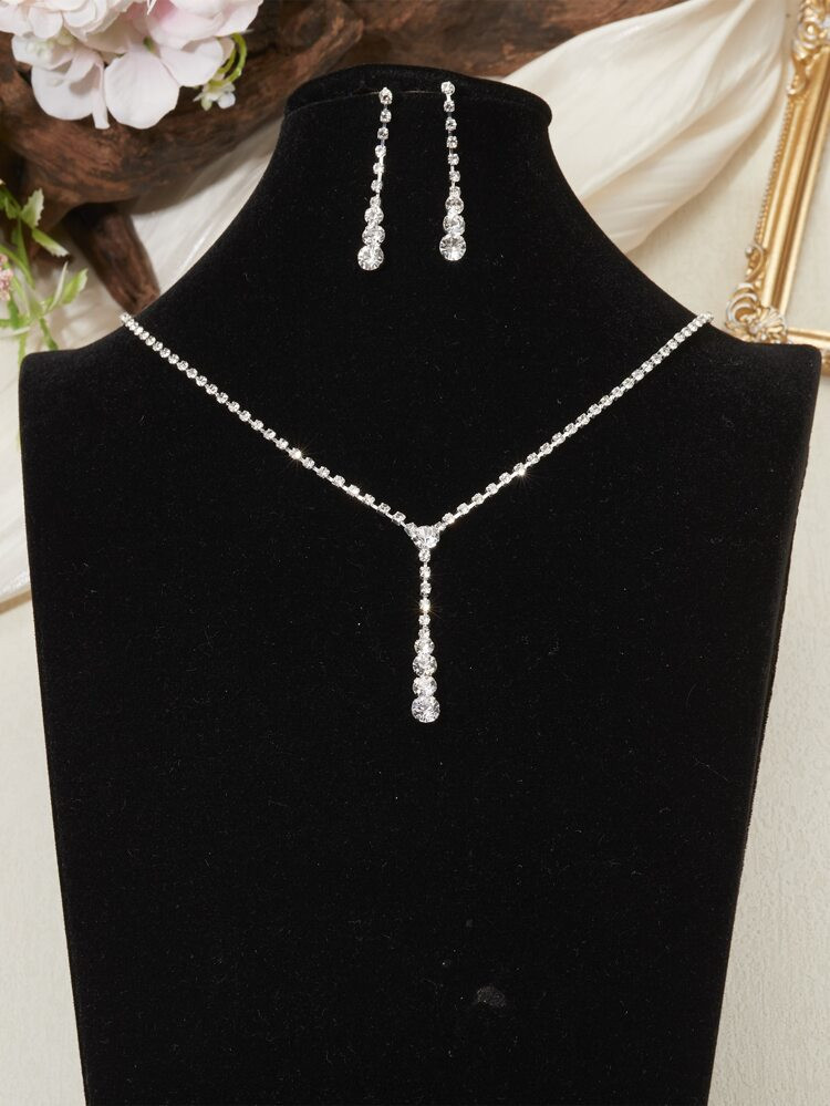 3pcs Rhinestone Decor Jewelry Set | SHEIN