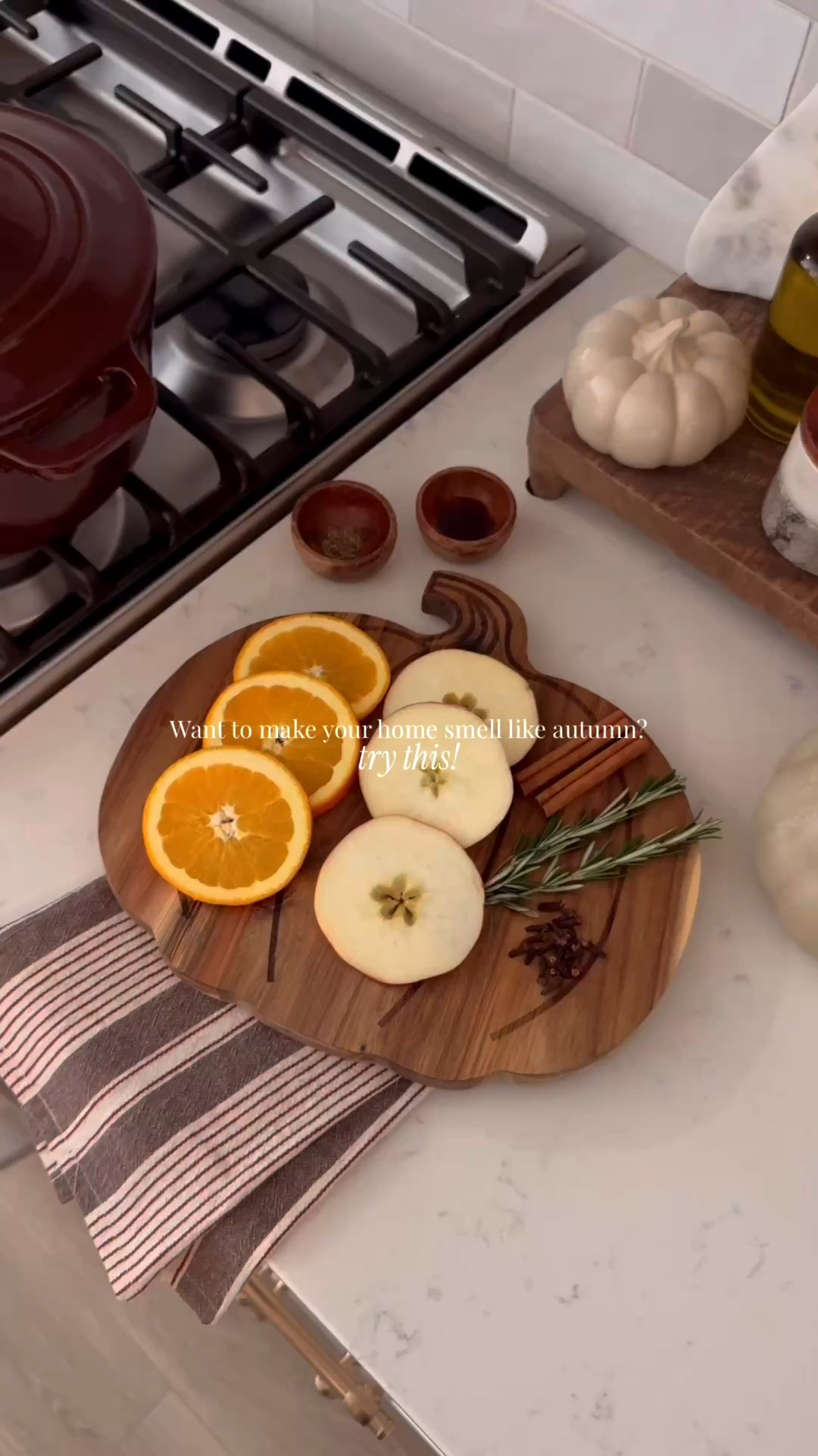 Nothing makes the house feel like autumn quite like a simmer pot 🍎🍂🤎

I usually measure everything with my heart, but here’s a general recipe to follow:

1 apple, sliced
1 orange, sliced
2–3 cinnamon sticks
1 tbsp whole cloves
1 tbsp anise 
a few sprigs of rosemary
1 tbsp vanilla extract
enough water to cover everything

Add everything to your pot, bring it to a gentle simmer, and add more water as needed. Your whole home will smell so cozy and welcoming. ☺️

Comment SHOP and I’ll send you the link to shop this post! 🔗

#LTKSeasonal #LTKHome