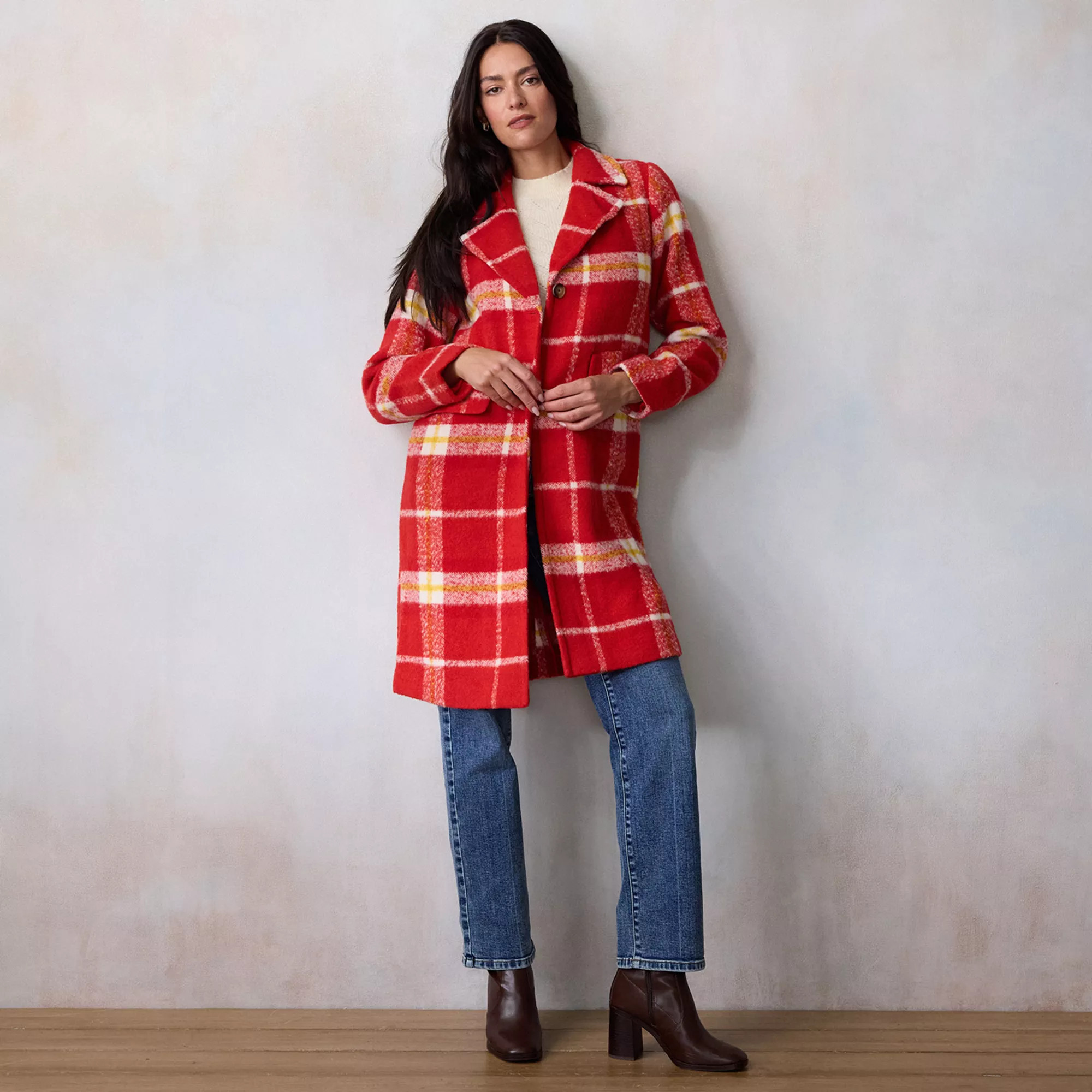 Women's LC Lauren Conrad Notch Lapel Long Overcoat | Kohl's