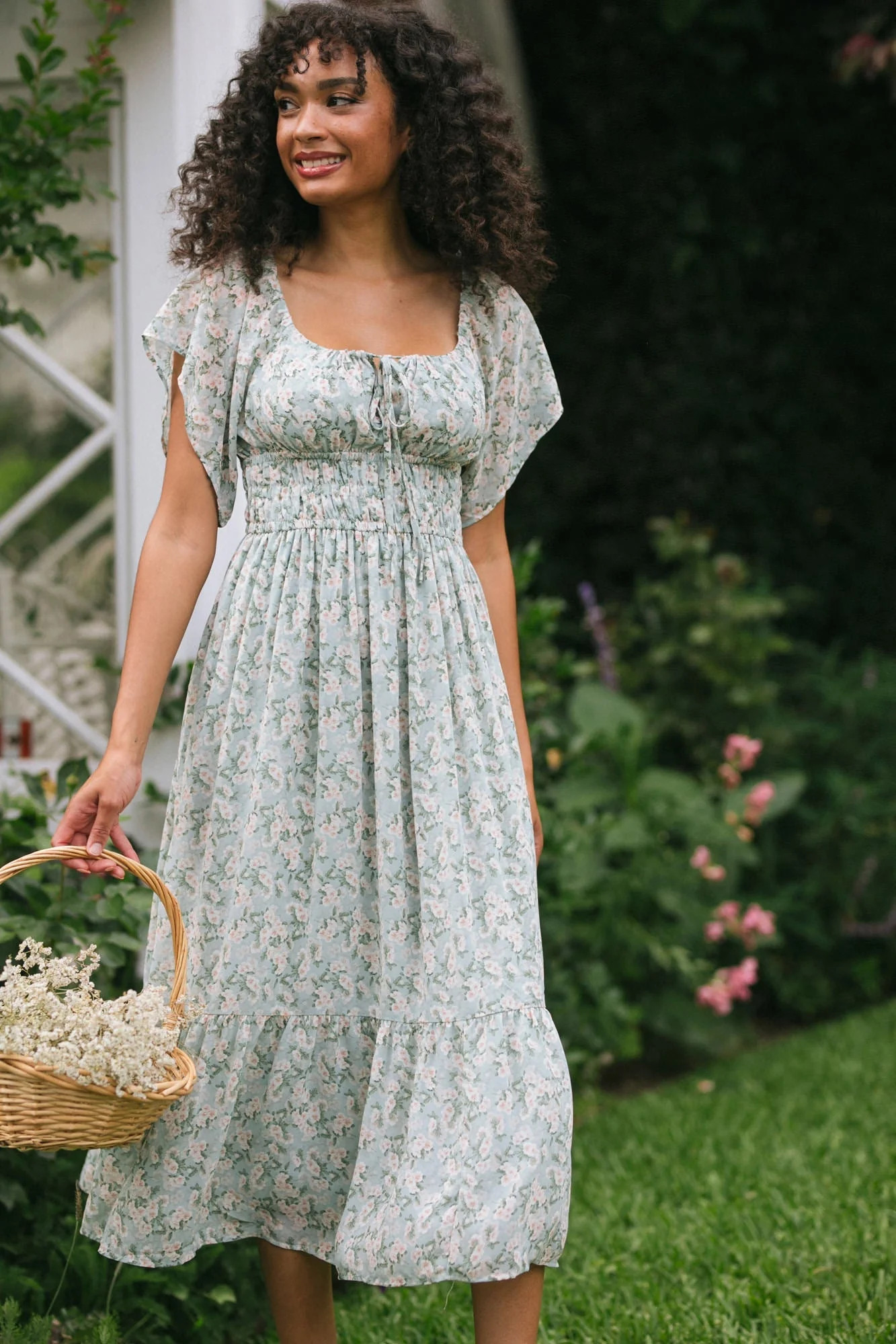 Paloma Flutter Sleeve Dress | Morning Lavender